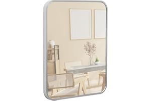 ‎TERRA HOME Terra Home Wandspiegel - Rechteckig, 40x50 cm, Silber, Modern, Metallrahmen Spiegel - für Flur, Wohnzimmer, Bad oder Garderobe(50x40, Silber)