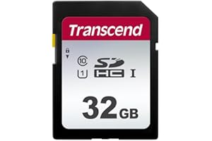‎TRANSCEND Transcend 32GB SDHC 300S Speicherkarte UHS-I, C10, U3, V30, 4K, Full HD, bis zu 95/40 MB/s (ideal für Digitalkameras) mit Frustration-Free-Verpackung - TS32GSDC300S-E