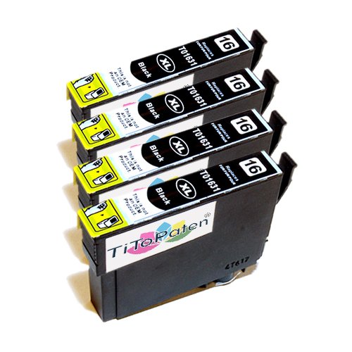 4x Epson Workforce WF 2530 WF kompatible XL Druckerpatronen - Schwarz - Patrone MIT CHIP !!!