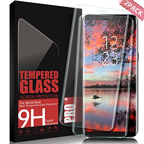 Verre Trempé Galaxy S8, SGIN [Lot de 2] 3D Couverture Complète Film Protection en Verre Trempé écran, Ultra Résistant Dureté 9H Glass Anti Rayures Protecteur VitrePour Samsung Galaxy S8