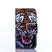Produktbild iPhone 6 Hülle, iPhone 6S Hülle [mit gratis gehärtetem Glas Displayschutzfolie], fatcatparadise (TM) [Standfuß] Full Body Colorful Pattern Design Flip Magnetic Premium PU Leder Kreditkarte/Cash Holder Slots Wallet FASHION Ultra Slim Fit Schutzhülle für iPhone 6/6S 11,9 cm Zoll, Tiger, Samsung Galaxy S5 Mini