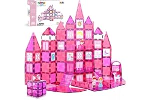 Olvy Blocs de Construction magnétiques Montessori - Jouet Montessori en tuiles magnétiques pour Enfants - Jouet de Construction magnétique dès 3 Ans (Princesse)