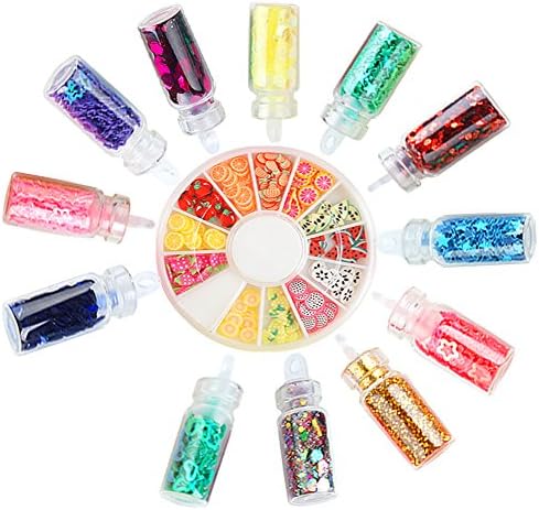 Kids Toys Diy Slime Kit Polymer Clay Decorations Extra Fine Arts &amp; Crafts Glitter - Shake Jars for Scrapbooking, Face/Nail/Eye Art, Projects - Assorted Colours (Slime clay accessories) Random Color