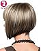RZWD Short Straight Mix Color Fashion Full Bangs Soft Touch Bob Wig