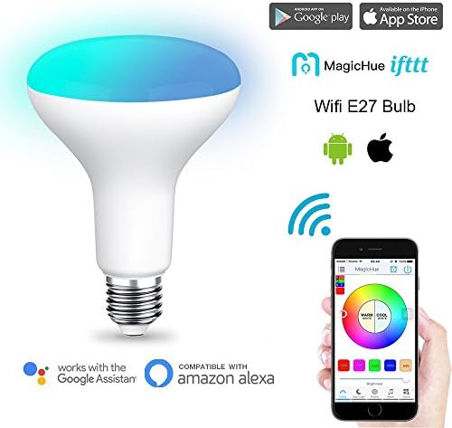 Magic Hue WiFi BR30 LED Flood Light Bulb, Tunable White &amp; Color Changing Smart Flood Light Bulb, Compatible with Alexa &amp; Google Home Assistant