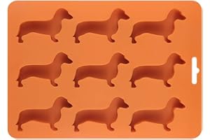 BESTONZON Dackel Hund geformt Silikon Eiswürfel Formen und Tablett Eiswürfelschale für Cocktails