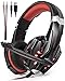Price comparison product image Gaming Headset ArkarTech For PS4 Playstation 4 PC Xbox One Laptop Mac Nintendo Switch Computer Games, Noise Isolation/ LED Light/ Bass Surround Stereo/ SoftEarmuffs Over-ear Headphones with Mic (Red)