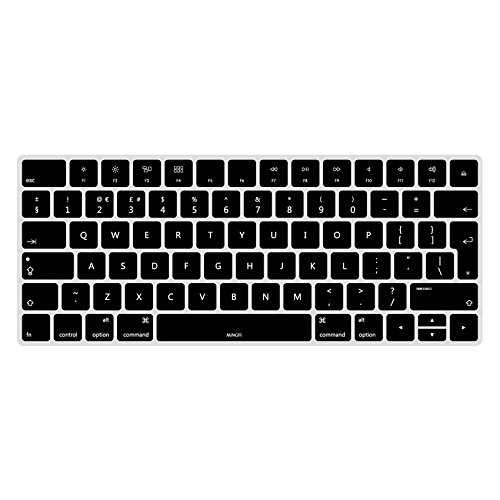 MiNGFi Englisch English Tastatur Silikon Schutz Abdeckung für Neu Magic Keyboard mit Lightning Anschluss EU/ISO Keyboard Layout Silicone Cover - Schwarz