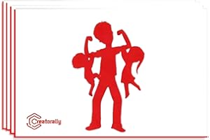 Creatorally Plaque Acrylique pour Gravure Laser, Plastique à Graver Bicouche 30x20 cm 1,3mm, Plaque Plexi Couleur 4 Feuilles Plaque a Graver pour Personnalisé Artisanale (Rouge sur Blanc)