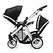 BabyStyle Oyster MAX Inline Double Baby Pushchair (inc 2nd Seat) Black