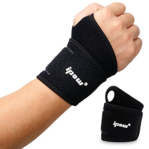 Ipow [1 Paar] Wrist Wraps verstellbare Handgelenkstütze | Handgelenkbandage | Handgelenkschoner zur wirkungsvollen Unterstützung und Entlastung für Alltag Fitness und Kraftsport