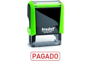 Trodat 4911 Printy Sello Fórmula Comercial con Texto Español PAGADO, entintaje automático, Tamaño de la Placa de Texto 37 x 14 mm, Rojo