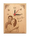 Presto Wood Photo Clock By Engraving Process, 5X4-inch (Wooden)