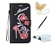 Produktbild Galaxy Note 8 Hülle,TOUCASA® Retro 3D Muster PU Leder Hülle Wallet Hülle Folio Schutzhülle Handytasche Backcover Handy Tasche Flip Cover mit Standfunktion Karteneinschub Etui Flip Hülle im Bookstyle Hüllen Schutzhüllen für Samsung Galaxy Note 8 + 1 x Eingabestift + 1 x Glitzer Staub Stecker-Schwarz