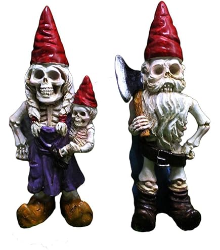 Zombie-Zwerg Gartenstatue – Gruselige Halloween-Deko, 10,5x10,5 Cm, Kunstharz, Für Innen & Außen
