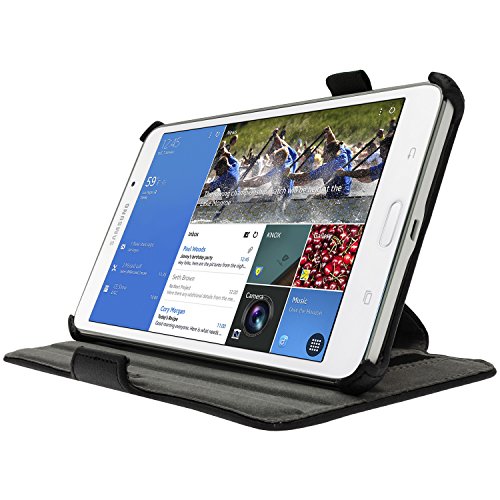 igadgitz Premium Schwarz PU Leder Tasche für Samsung Galaxy Tab 4 8.0″ SM-T330 mit Stand + Hand Strap + Auto Sleep/Wake + Displayschutzfolie - 6