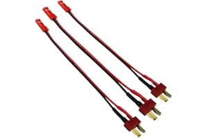 Yiqigou 3 pcs Deans T Maschio Femmina Spina Connettore a JST Maschio Femmina Spina Connettore con 10 cm 20 AWG Cavo in Silicone (T maschio a JST maschio)