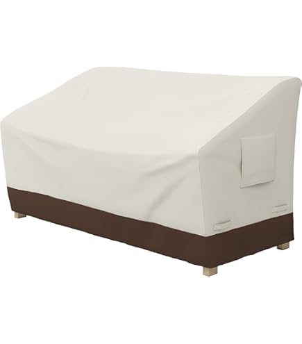 Rouzin Tuinbankhoes, 165 x 67 x 65/91 cm, beschermhoes voor 3-zitsbank, 210D, uv-bestendig, zeil, trekkoord