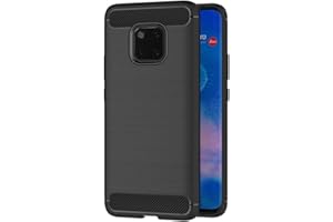 AICEK Etui kompatybilne z Huawei Mate 20 Pro, czarne silikonowe etui do Huawei Mate 20 Pro, czarne etui z włókna węglowego (6,3 cala)