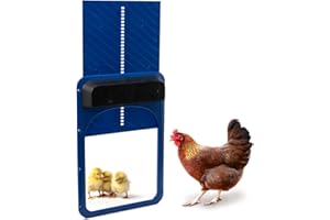 YEKUYEKU Automatic Chicken Coop Door, Blue Automatic Chicken Door, Chicken Coop Door, Light Sensing Chicken Door, Chicken Coop Accessories