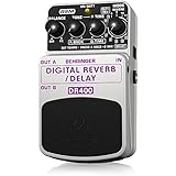 Behringer DR400 4033653052801 - Pedal de efecto eco/delay/reverb para guitarra, color plateado