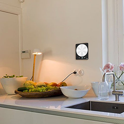 Amir Digitale Küchenwaage, Küchenwaage, Multifunktionelle Professionelle Präzise Digitale Küchenwaage, Haushaltswaage, Hohe Präzision auf bis zu 1g (5kg Maximalgewicht) Schwarz mit Edlen Design - 6