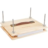 BENECREAT 20.5x25.2mm Wood Book Binding Kits, Rectangle Bleached Almond Portable Book Press for DIY Book Binding Supplies