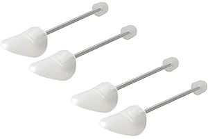 QUUPY 2 Pairs Adjustable Length Plastic Shoe Tree Shoe Stretcher Shoes Shaper with Tension Spring Coil Keep Shoes in Good Shape (Men Size)