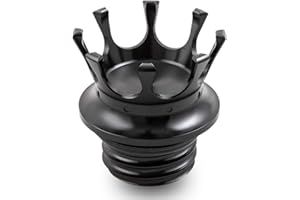 APEBAZY Bouchon de réservoir de carburant de moto CNC Crown Bouchons d'huile pour Sportster XL1200 883 48 Softail Dyna FXD FLST Road King 1996-2021 Noir