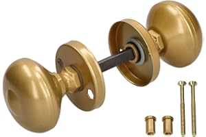 KOTARBAU® Juego de Pomos Para Puerta Giratorios Tipo Bola Con Tornillos de Montaje - Dorado - Tirador en Roseta Redonda, Agarrador, Manilla