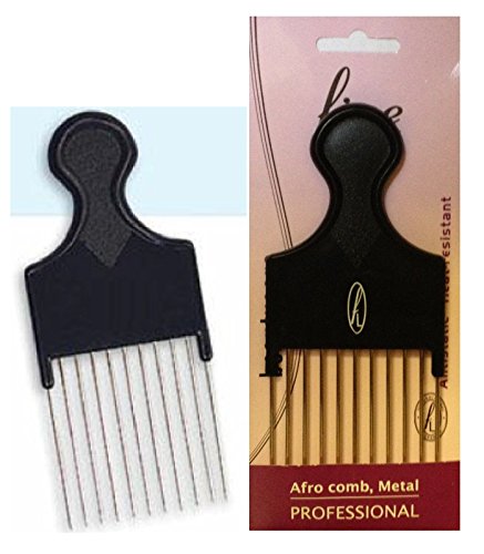 Afro Detangling Comb with Long & Wide Metal Teeth (108-01)