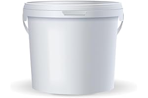 POSH Wiadro z pokrywką – białe, tworzywo sztuczne, nadaje się do kontaktu z żywnością, szczelne, bezzapachowe, wytrzymałe, stabilne, hermetyczne, wiadro z uchwytem (1, 2 l)