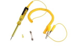 TERISASS Tester per circuiti elettrici Penna per Test Circuito Auto Auto DC 6V 12V 24V Tensione Lampadina(Giallo)