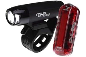 Moon Light the Way You Ride On Nova 100lm & Pulsar 25lm IPX4 AA Battery Front and AAA Battery Rear Cycle Light Set