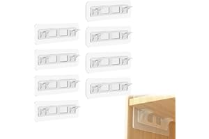 HZAOPZE 8 pcs Soportes para Estantantes, Adhesivos Ultrafuertes para Colgar Estanterías y Baldas de Cocina, Baño y Armarios,para armarios de Cocina, estanterías, armarios, tableros de cartón