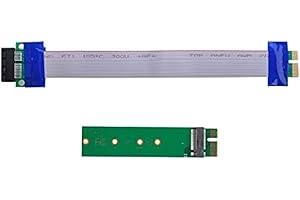 NFHK NGFF M-Key NVME AHCI SSD to PCI-E 3.0 1x x1 Vertical Adapter with Cable Male to Female Extension