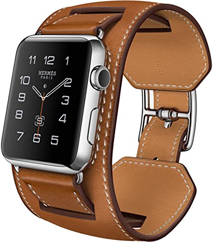 Preisvergleich Produktbild Apple Watch Band, Genuine Leather 38mm Strap iWatch Band by DRUnKQUEEn with Classic Metal Buckle for 38mm Apple Watch & Sport & Edition