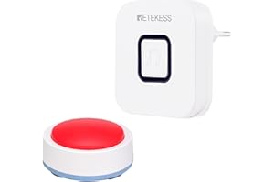 ‎RETEKESS Retekess TH004 Telefon Pielęgniarski Ostrzeżenie Dla Pacjenta Czerwony Pager Opiekun Połączenie Alarmowe w Domu Proste Wyszukiwanie Sygnał prasowy na ścianie 433MHz 52 Melodia Prezent Dla Osób w Podeszłym Wieku Zabezpieczenie Połączenie Alarmowe