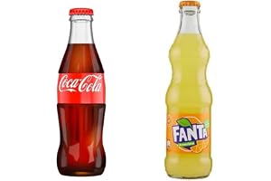 Testpaket Cola-Cola Original Fanta Aranciata apelsinjuice dryck kolsyrad dryck glasflaska (48 x 330 ml) läsk