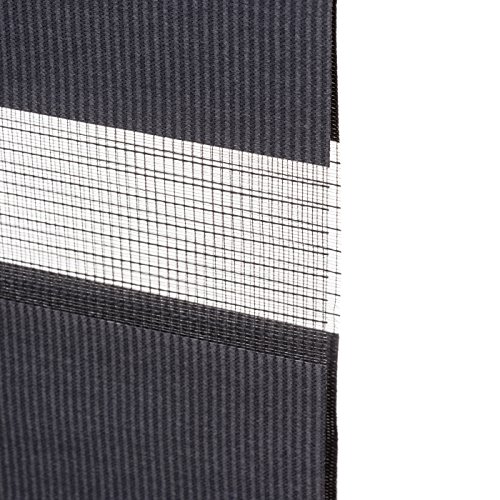 Doppelrollo verspannt anthrazit / Duorollo Rollo Klemmfix inkl Klemmträger: 40×150 (Gesamtbreite X Höhe in cm) / weitere Größen: 40 / 50 / 60 / 70 / 80 / 90 / 100 / 110 x 150 oder 210 cm - 3