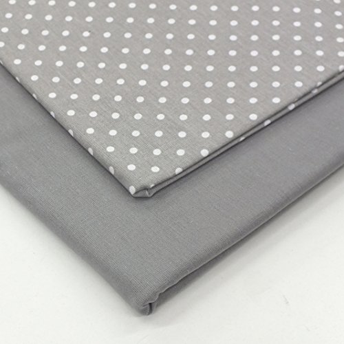 Erstklassiger Baumwollstoff 0,5lfm, 100% Baumwolle, modische Muster, Breite 160cm – Getupft 4mm grau - 4