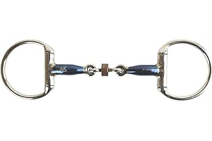 AK RIDING SPORTS LTD AK Sweat Iron Eggbut - Lozenge a doppio snodo con Cooper Roller Equitazione Bit (5,25'', blu-argento)