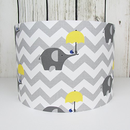 Elephant Chevrons Lampshade with Yellow Umbrella