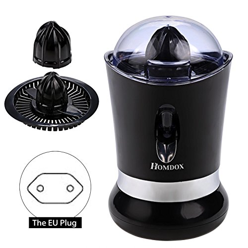 Homdox Zitruspresse Elektrisch Edelstahl Citruspresse Saftpresse Tropf-Stop-Funktion Schwarz 85 Watt für Orangen Grapefruits Limetten Zitronen - 6