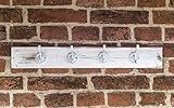  Garderobe/Handtuchhalter weiß aus Obstkiste Holz Altholz Vintage Upcycling Handmade mit 4 Haken, Landhausstil, individuell