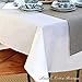 Produktbild Linen & Cotton Elegante Festliche Tischdecke Stoff Amelia - 50% Leinen, 50% Baumwolle, Weiß/Weiss (147 x 350 cm) Tischtuch Tischwäsche Lang für Restaurant Hotel Cafe Deko Hochzeit Geburtstag Party