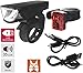 Produktbild P4B 35 Lux USB Fahrrad Akku Lampenset LED Fahrradbeleuchtung StVZO Zulassung Frontlicht mit 180° / Rücklicht mit 240° Ausleuchtung Scheinwerfer, Beleuchtung Set bestehend aus Frontlampe + Hecklampe