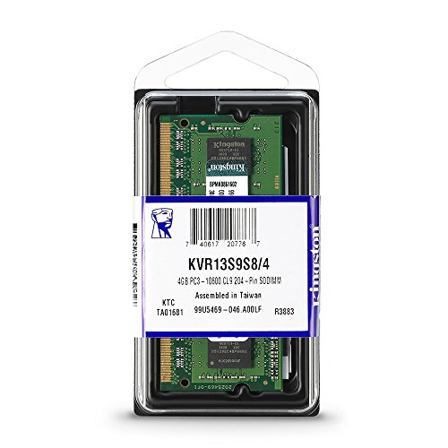 Kingston KVR13S9S8 4 - Memoria RAM de 4 GB  1333 MHz  DDR3  Non-ECC  CL9  SODIMM 204-pin  1 5 V 