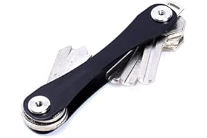 BEYEQCEZ Portachiavi e organizzatore di chiavi compatto, portachiavi multifunzione, portachiavi compatto, organizzatore di chiavi, clip per chiavi in metallo, Dispositivo di memorizzazione delle chiavi (Nero)