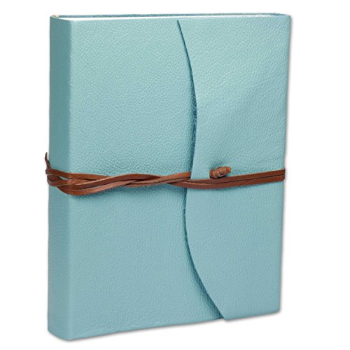 Capri Fotoalbum Leder, Handgearbeitet in klassischem italienischem Stil, Geschenkschachtel inklusive, A4 (23×30 cm) Aqua - 2
